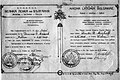 Удостоверение на Димитър Мишев от масонска ложа „Заря“
