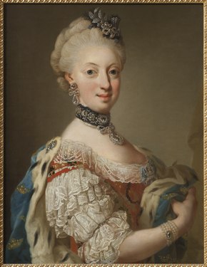 Sofia Magdalena de Dinamarca, reina de Suecia, atribuido a Lorens Pasch el Joven (1768).