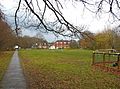 View of part of Westfield Common. There is a small Football Pitch where locals play