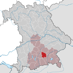 Beliggenheden af Landkreis Ebersberg i Bayern (klikbart kort)