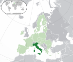 ヨーロッパにおけるイタリアの地図