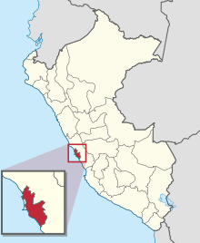 Location of Lima Province in Peru