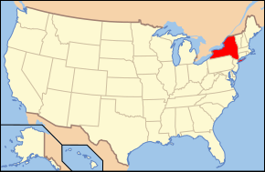 Localizarea statului New York în SUA