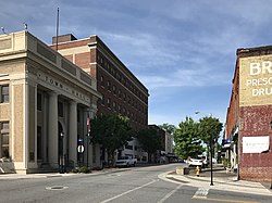 Downtown North Wilkesboro with Town Hall on the Left