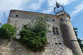 The tower of the château of Valliguières