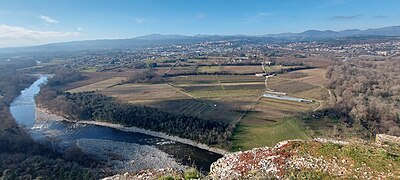 Vue sur l’Ardèche et Aubenas depuis l’oppidum