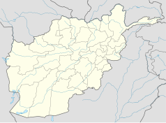 Mapa konturowa Afganistanu, w centrum znajduje się punkt z opisem „Gizab”