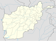 Mapa konturowa Afganistanu, w centrum znajduje się punkt z opisem „Kabul”