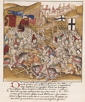Diebold Schillingin piirros Tannenbergin taistelusta vuodelta 1483.