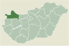 Location of Győr–Moson–Sopron county in Hungary