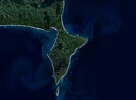 =NASA image satellite de la Peninsule Māhia