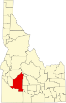 エルモア郡の位置を示したアイダホ州の地図