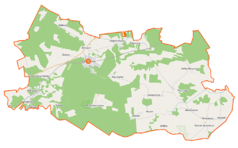 Mapa konturowa gminy Nurzec-Stacja, blisko centrum po prawej na dole znajduje się punkt z opisem „Siemichocze”