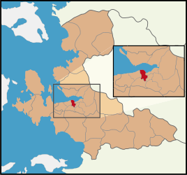 Map showing Balçova District in İzmir Province