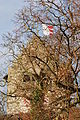 Dä Schlossturm im Dezämber 2012 vo dä Burgterasse uus gsee