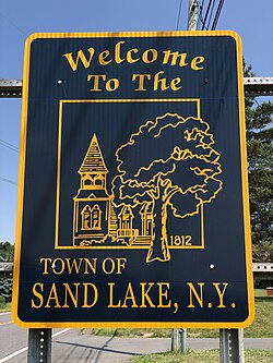 Sign at the west entrance to Sand Lake