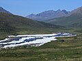 Aufeisfeld im Tombstone Park – Landschaftliches Setting-Beispiel, Yukon, Kanada