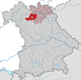 Landkreis Bambergs läge i Bayern