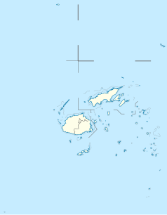 Mapa konturowa Fidżi, na dole znajduje się punkt z opisem „Kadavu”