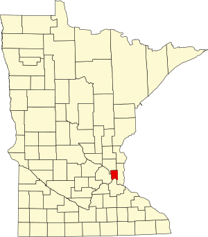 Map of Minnesota highlighting Ramsey County