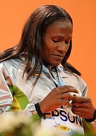 Maria Mutola (Foto: 2008) – spätere Olympiasiegerin (2000) und dreifache Weltmeisterin (1993/2001/2003) – kam hier auf den fünften Platz