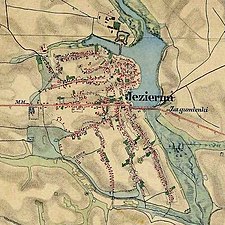 Село Озерна на березі річки Восушки, 1809-1869 рр. Карта Францисканської метрики (Franziszeische Landesaufnahme)