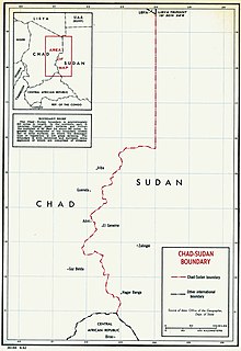 Carte de la frontière entre le Tchad et le Soudan
