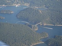 Aerial view of the bridge