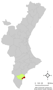 Localização do município de Santa Pola na Comunidade Valenciana