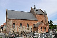 L'église fortifiée Sainte-Aldegonde.