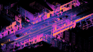 Ouster OS1-64 lidar point cloud of intersection of Folsom and Dore St, San Francisco