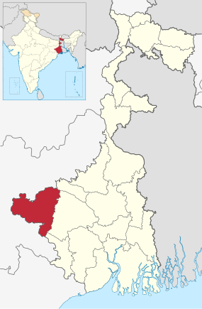 Positionskarte des Distrikts Purulia