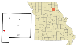 Location of Clarence, Missouri