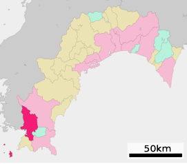 Lokasi Sukumo di Prefektur Kōchi