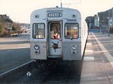 こどもの国線で運用されていたころの東急7200系アルミ車 （1985年8月 / こどもの国駅）