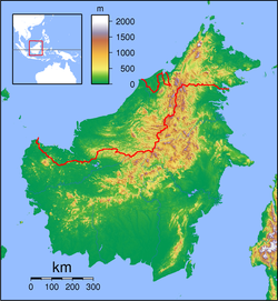 Map showing the location of Kayan Mentarang National Park