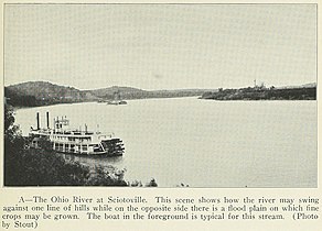 Sông Ohio nhìn ở Sciotoville, từ cuốn sách "Geography of Ohio," 1923