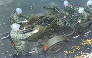 Polish Air Force soldiers wearing wz. 67 helmets.