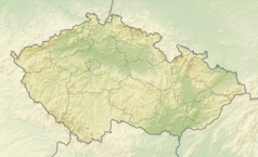 Mapa konturowa Czech, po prawej znajduje się punkt z opisem „Brama Morawska”