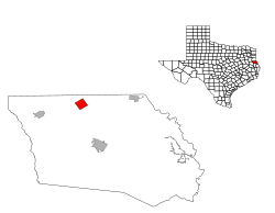 Location within Shelby County (left) and Texas