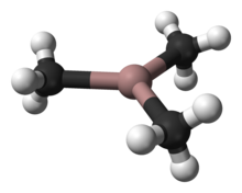 Ball-and-stick model of trimethylgallium