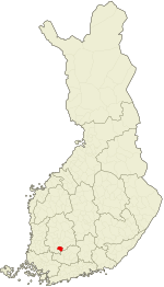 Location o Akaa in Finland