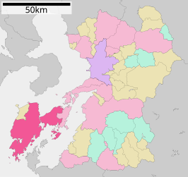 Situering van Amakusa in de prefectuur Kumamoto