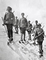 1914, στρατιώτες της 3ης Οθωμανικής Στρατιάς με χειμερινή εξάρτηση κατά τη Μάχη του Σαρίκαμις