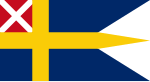 Sveriges och Norges örlogsflagga mellan 1815 och 1844.
