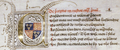 Историјски иницијал стиха превода Паладијусове књиге За пољопривреду (лат. De Agricultura), који приказује грб Хамфрија од Глостера, који је наручио рад. Један од три тома преосталих из оригиналног завештања војводе од Глостера у Бодлеанској библиотеци у универзитету у Оксфорду. Рад је завршен у марту 1442. године.