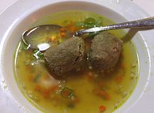 Liver dumpling soup