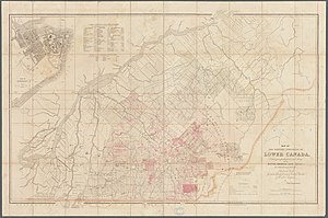 Lands (shaded in red) held by BALC in the Eastern Townships, 1839