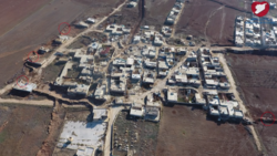 Aerial view of Maraanaz in December 2016, during the جنگ داخلی سوریه