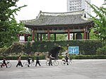 The old city gate in the center of Kaesong.